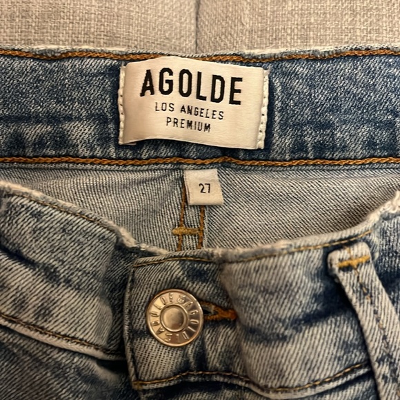Agolde Sophie Crop Jean With Chewed Hem and Waistband - Picture 4 of 12